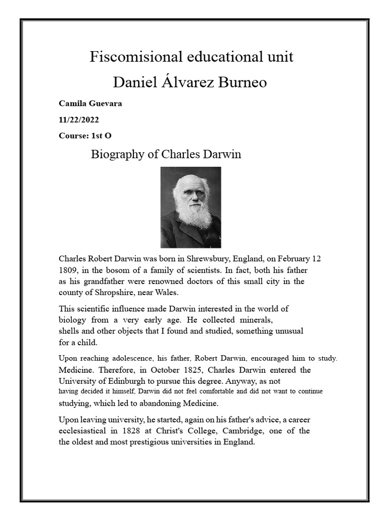Charles Darwin: Evolution and Natural Selection | PDF | Charles Darwin ...