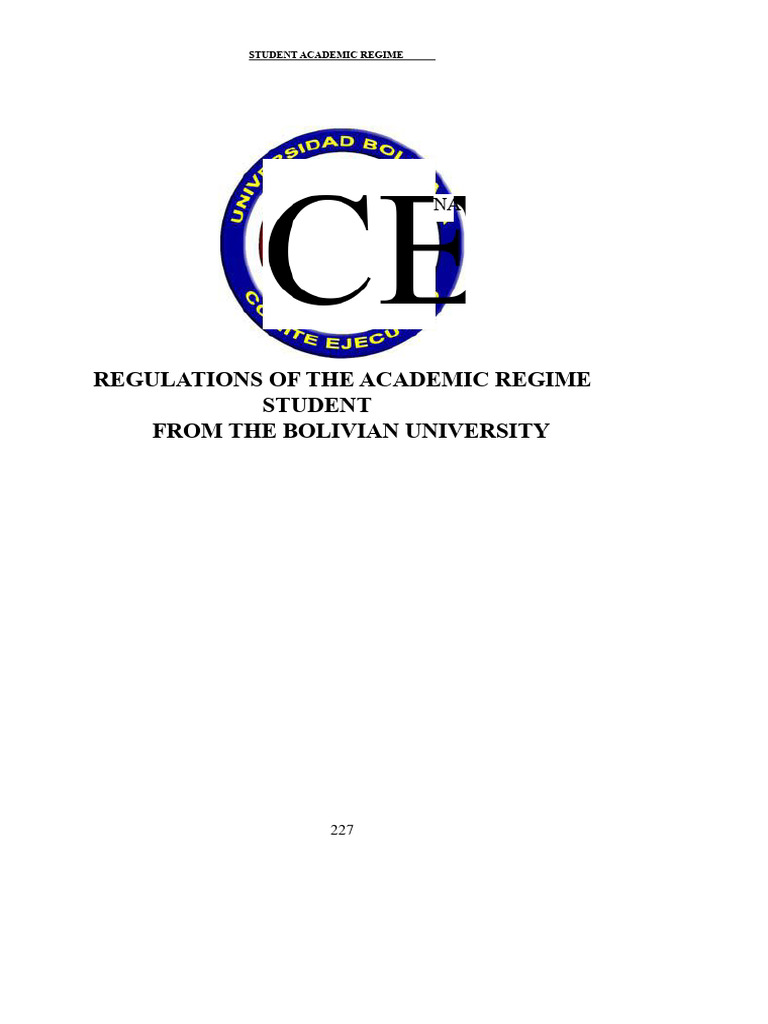 Bolivian University Student Regulations | PDF | Academic Degree | Thesis