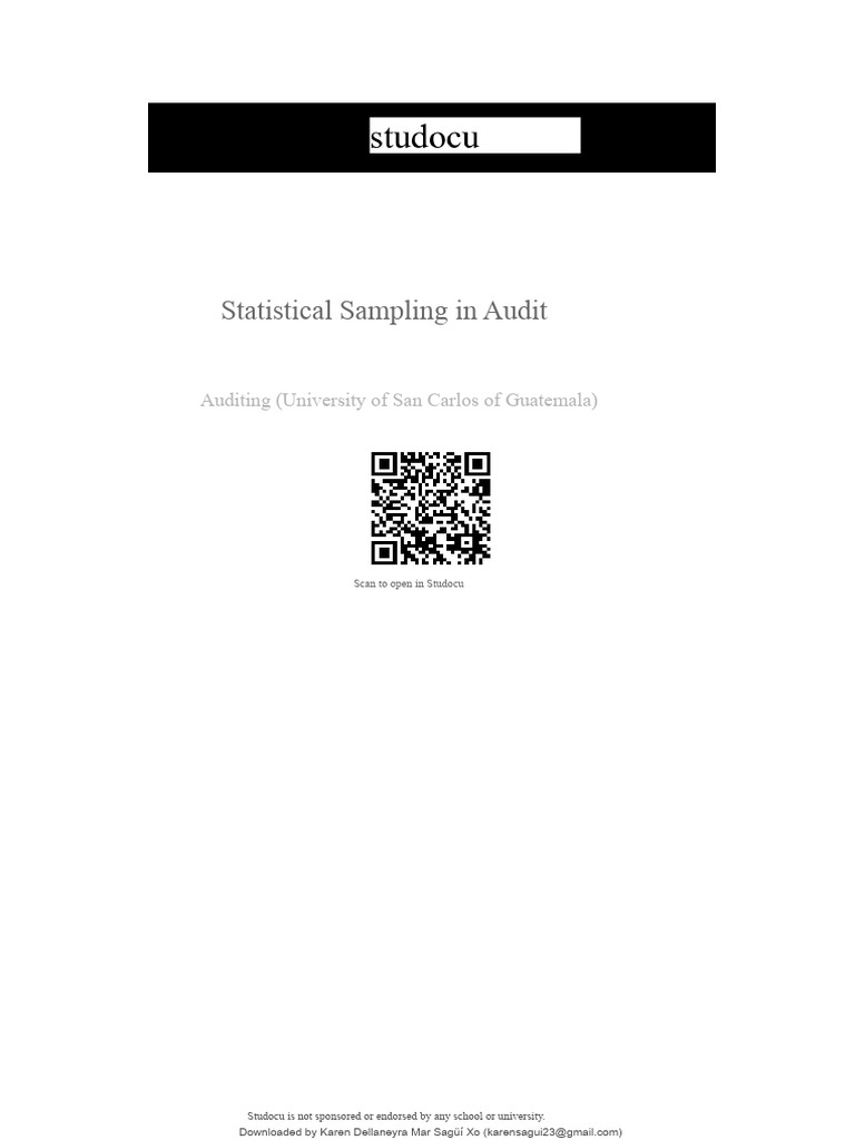 Statistical Sampling in Auditing Guide | PDF | Sampling (Statistics ...