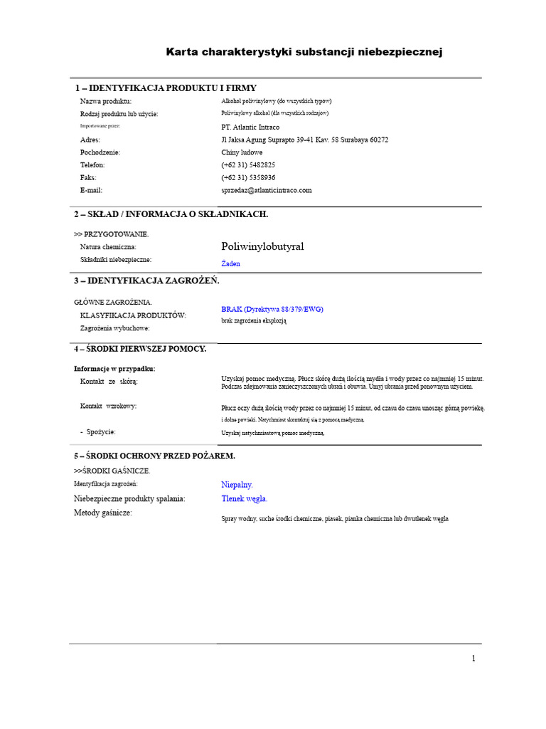 MSDS Pva | PDF