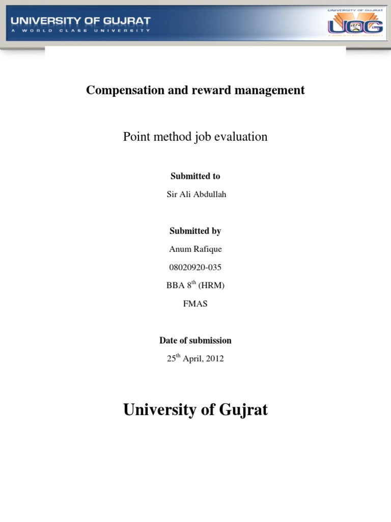 Point Method Job Evaluation Example | Evaluation | Cognition
