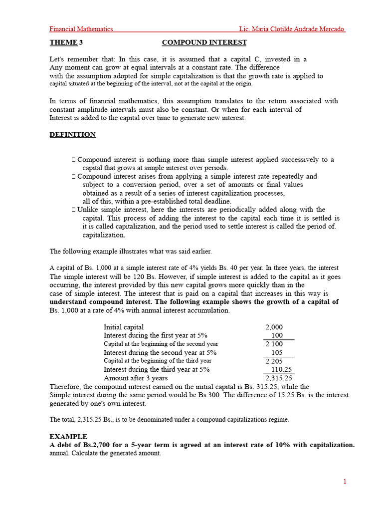 Topic 3 Compound Interest - 2023 | PDF | Interest | Present Value