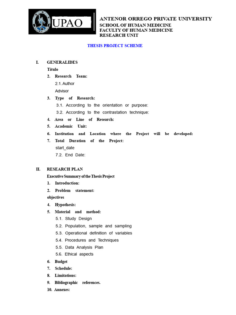 New Thesis Project Format UPAO | PDF | Sampling (Statistics) | Hypothesis