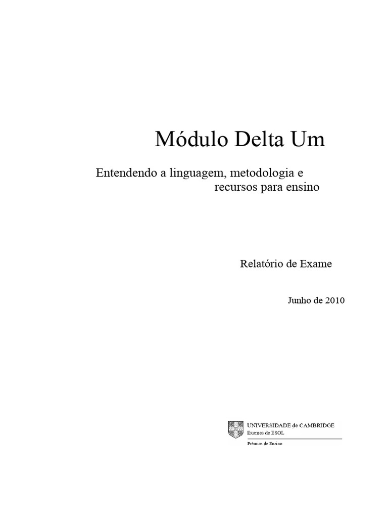 Relatório do Módulo Delta Um 115833 Junho 2010 | PDF | Definição | Palavra
