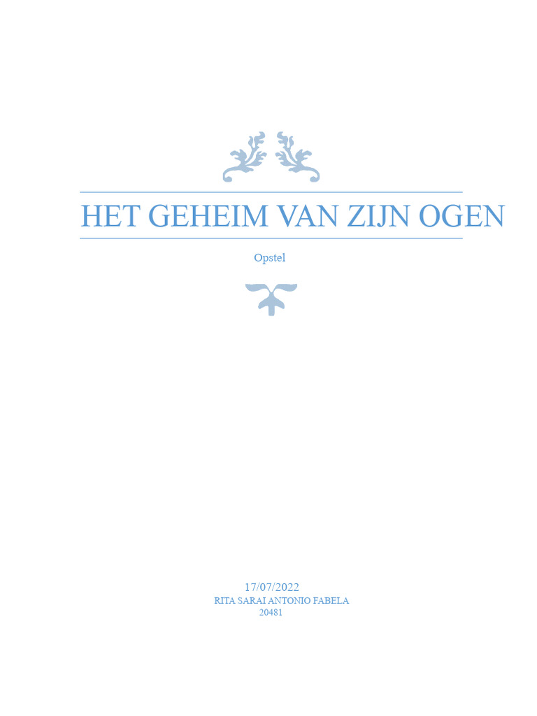 Het Geheim Van Je Ogen. | PDF
