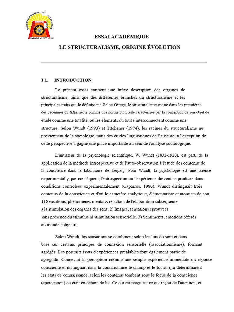 Origines et branches du structuralisme | PDF | Psychologie | Concept de ...