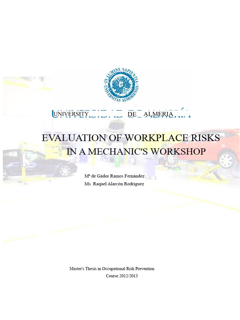 Workplace Risk Assessment in Mechanics | PDF | Noise | Sound