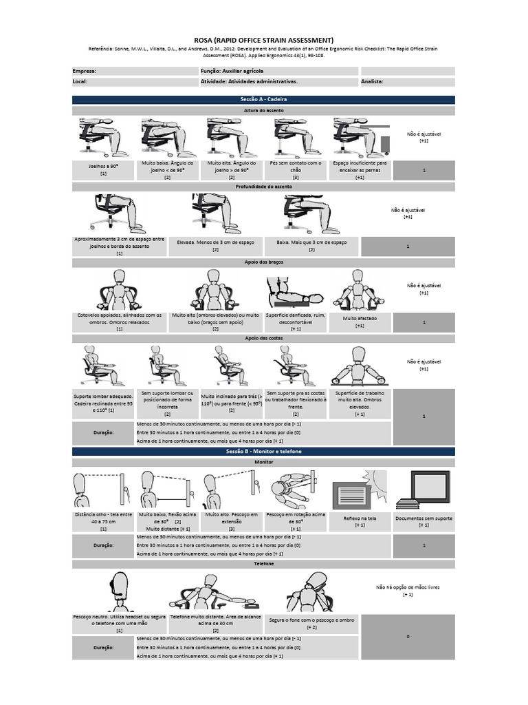 Avaliação de Ergonomia no Trabalho Administrativo | PDF