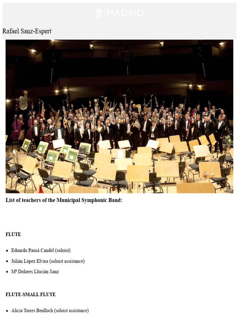 Municipal Wind Band - Male and Female Teachers - City Council of Madrid ...