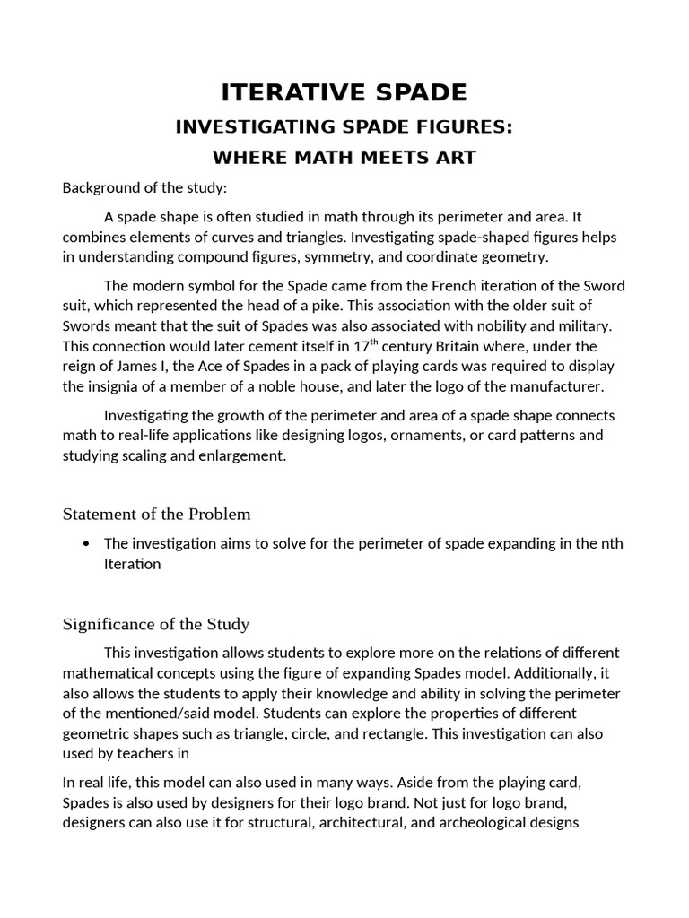 Iterative Spade: Math Meets Art | PDF | Mathematics | Area
