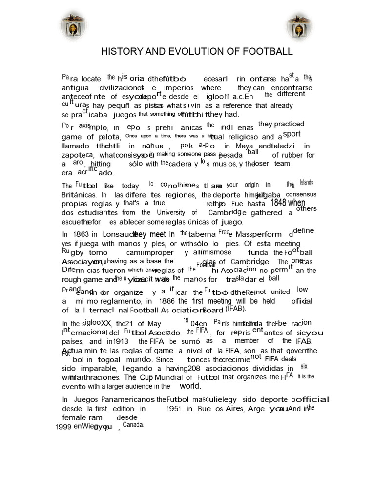 Evolution of Football History | PDF | Association Football | Fifa World Cup
