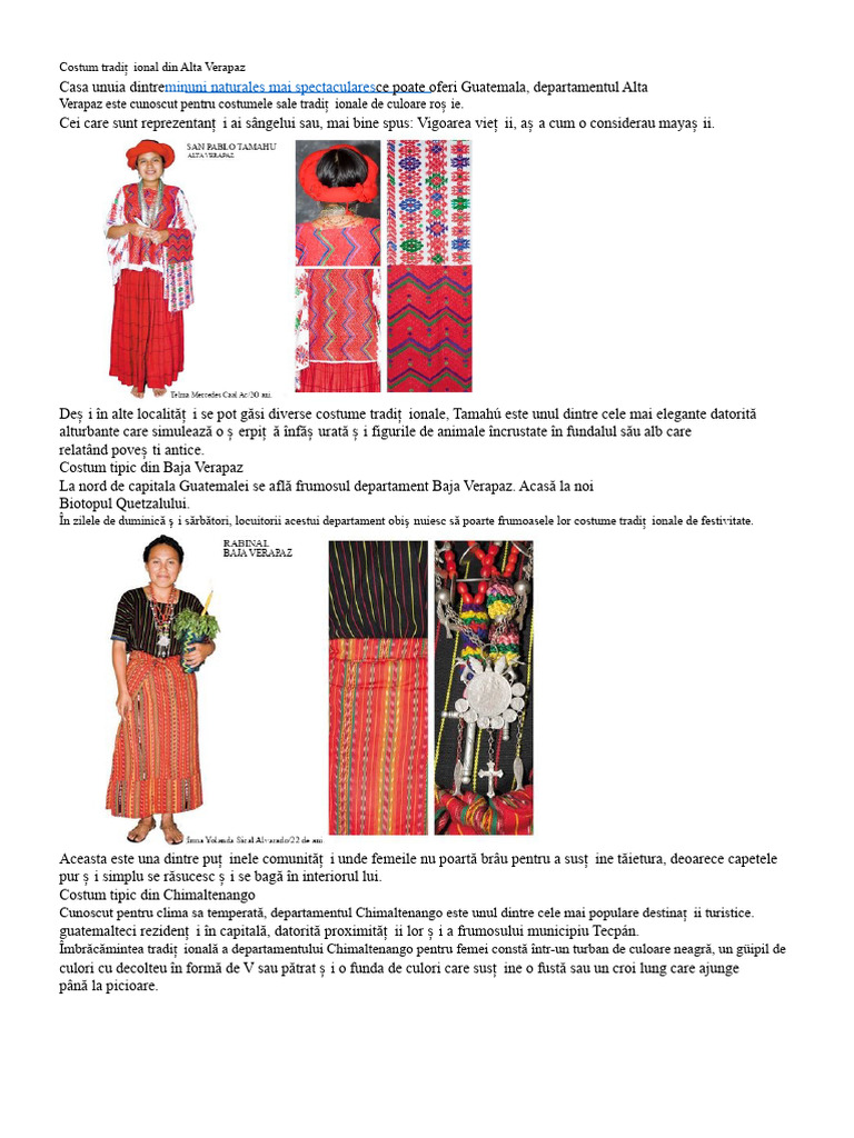 Costum Tipic Din Alta Verapaz | PDF