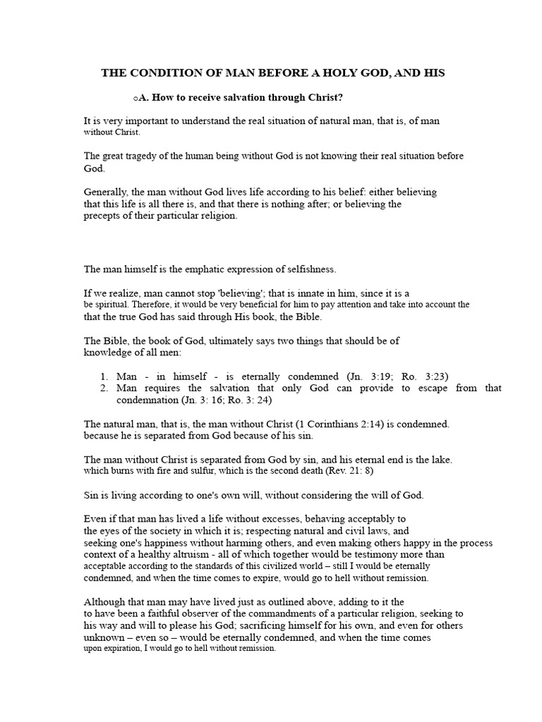 Understanding Man's Condemnation and Salvation | PDF | Salvation | Sin