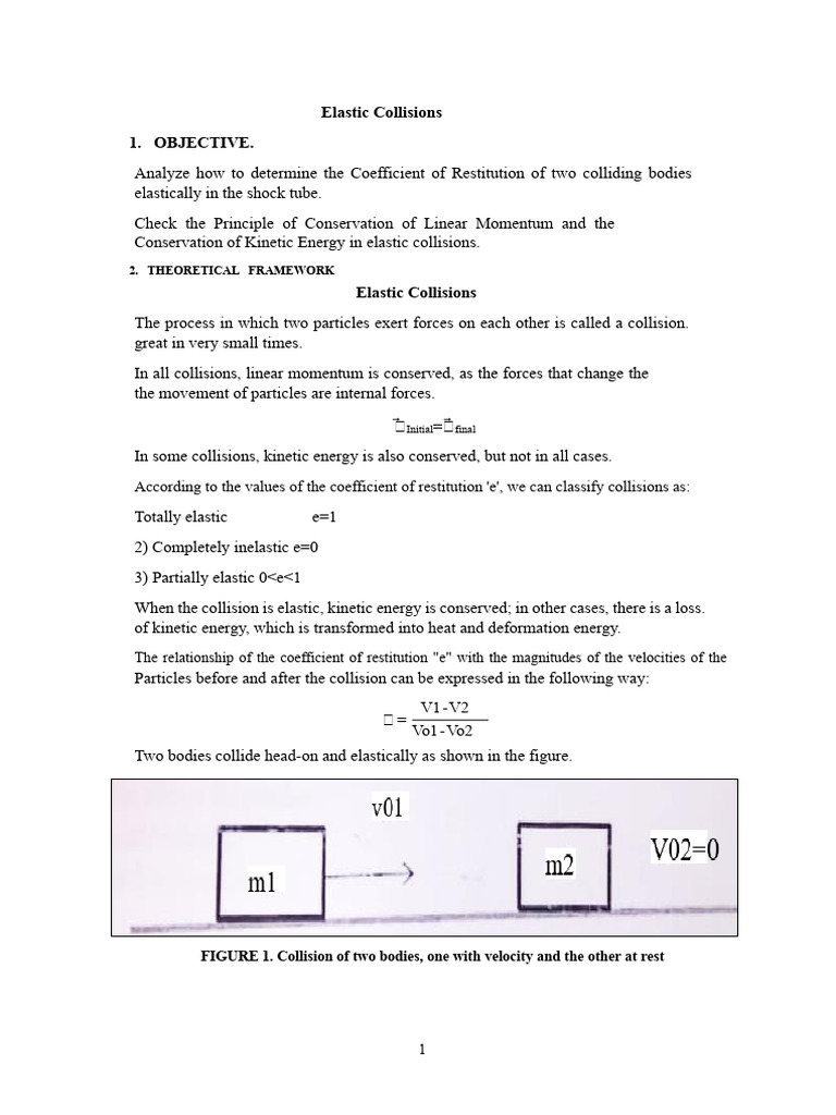 Elastic Collision Analysis and Procedures | PDF | Collision | Momentum