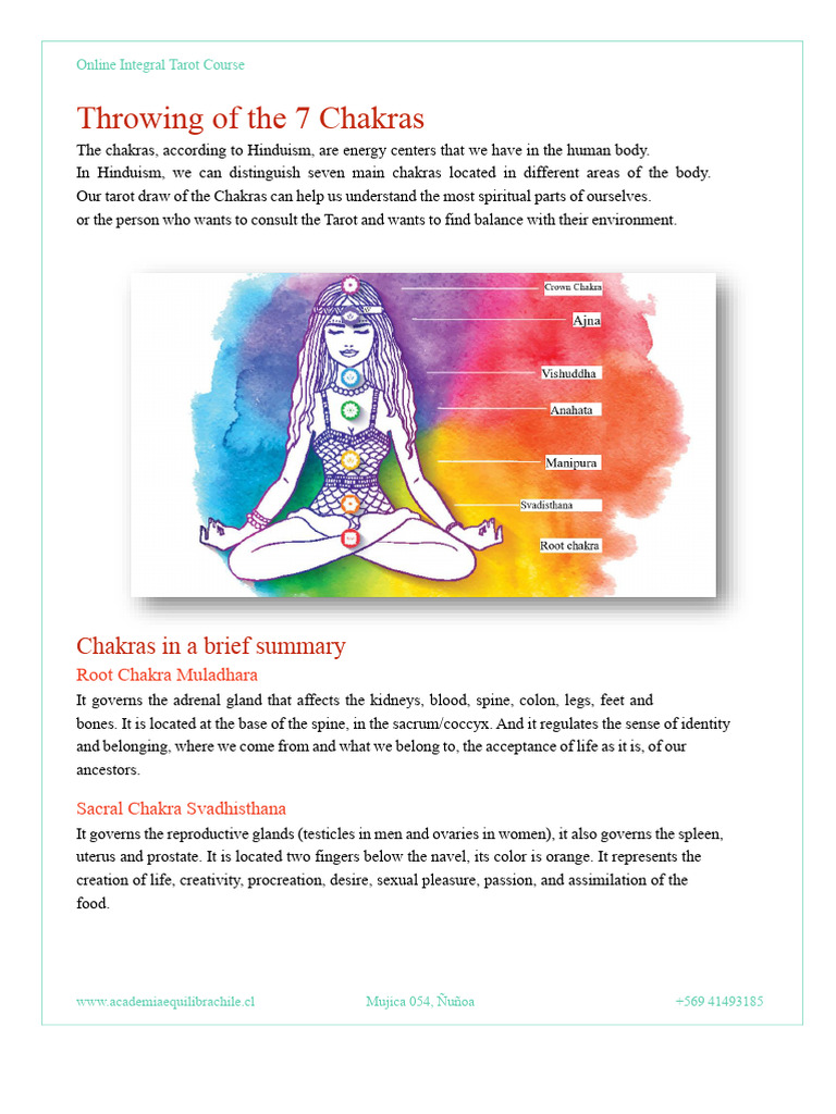 Tarot Course: 7 Chakras Explained | PDF | Chakra