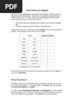 Word Stress in English