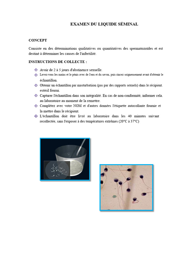 Examen du Liquide Séminal et Interprétation | PDF | Sperme | Éjaculation