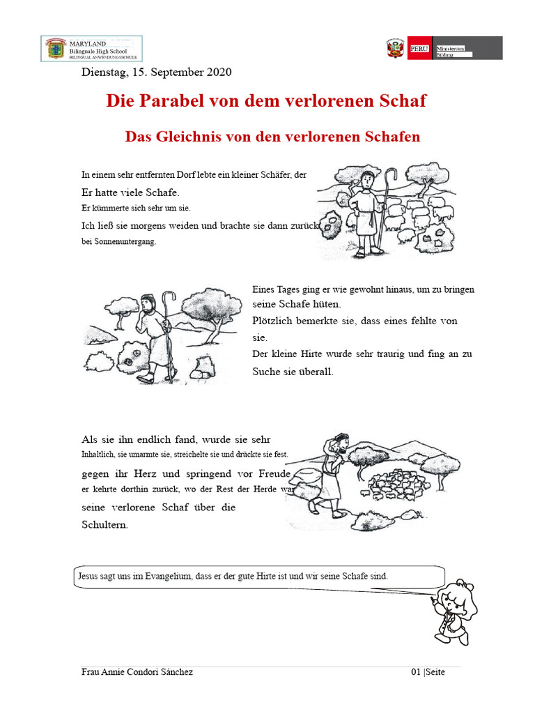 Das Gleichnis Vom Verlorenen Schaf 15. September | PDF