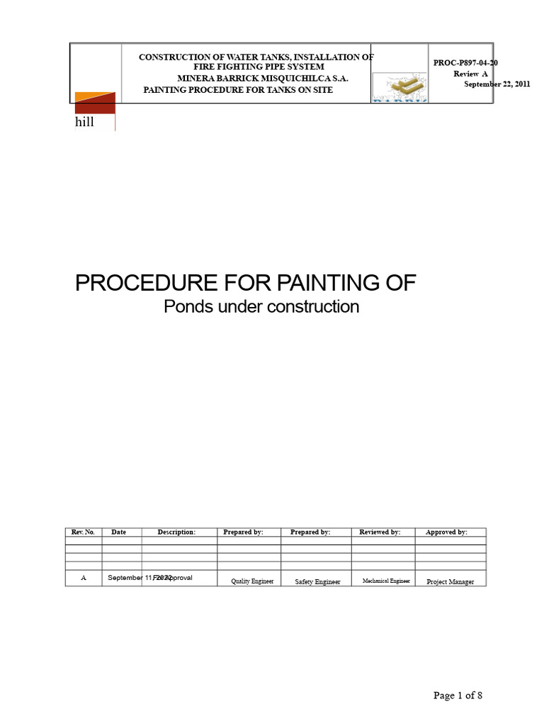 Water Tank Construction & Painting Procedure | PDF | Paint ...