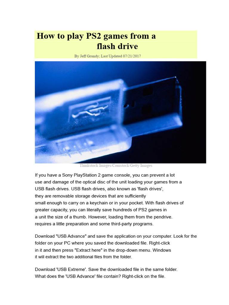 How To Play PS2 Games From A USB Drive | PDF | Usb Flash Drive ...