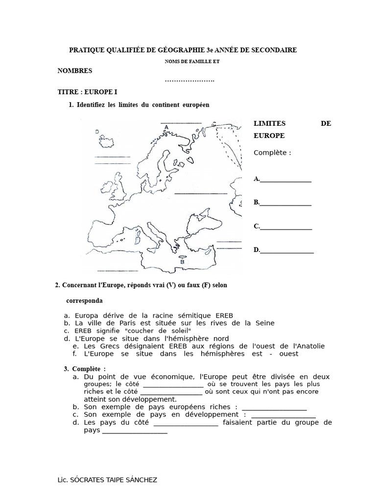 Limites et caractéristiques de l'Europe | PDF | L'Europe