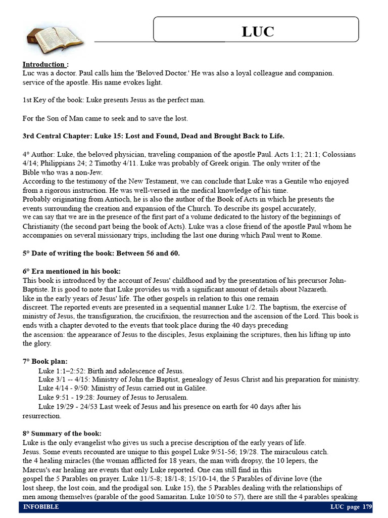 Overview of the Gospel of Luke | PDF | Jesus | Ministry Of Jesus