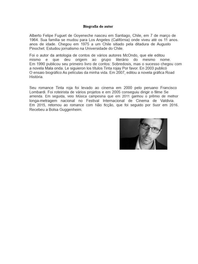 Biografia Do Autor Exemplo | PDF