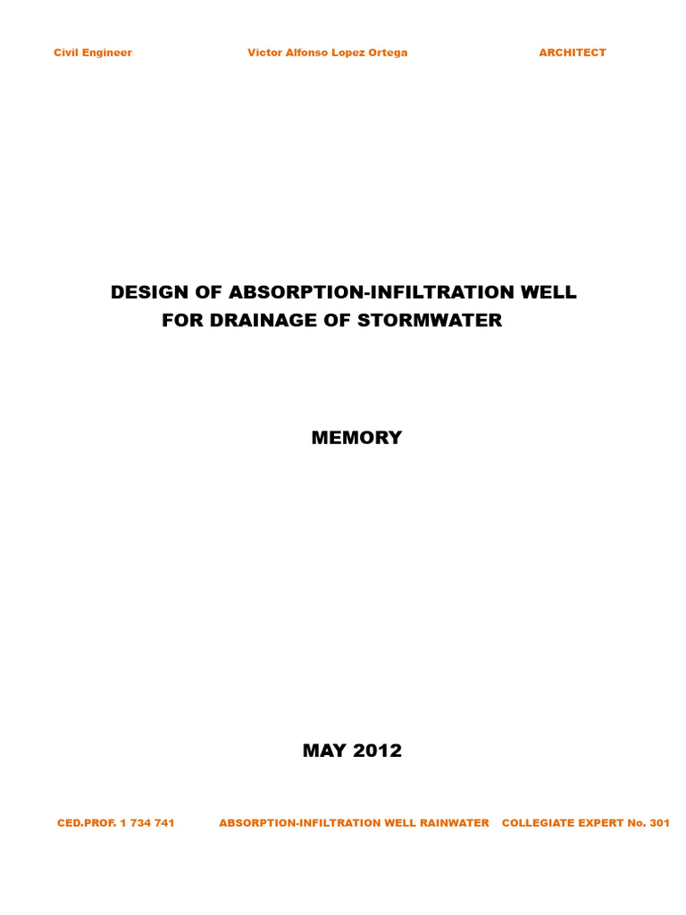 Stormwater Absorption-Infiltration Well Design | PDF | Hydrology | Water