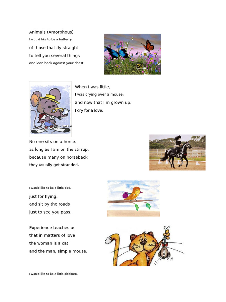 Amorphous Animals and Love Poetry | PDF
