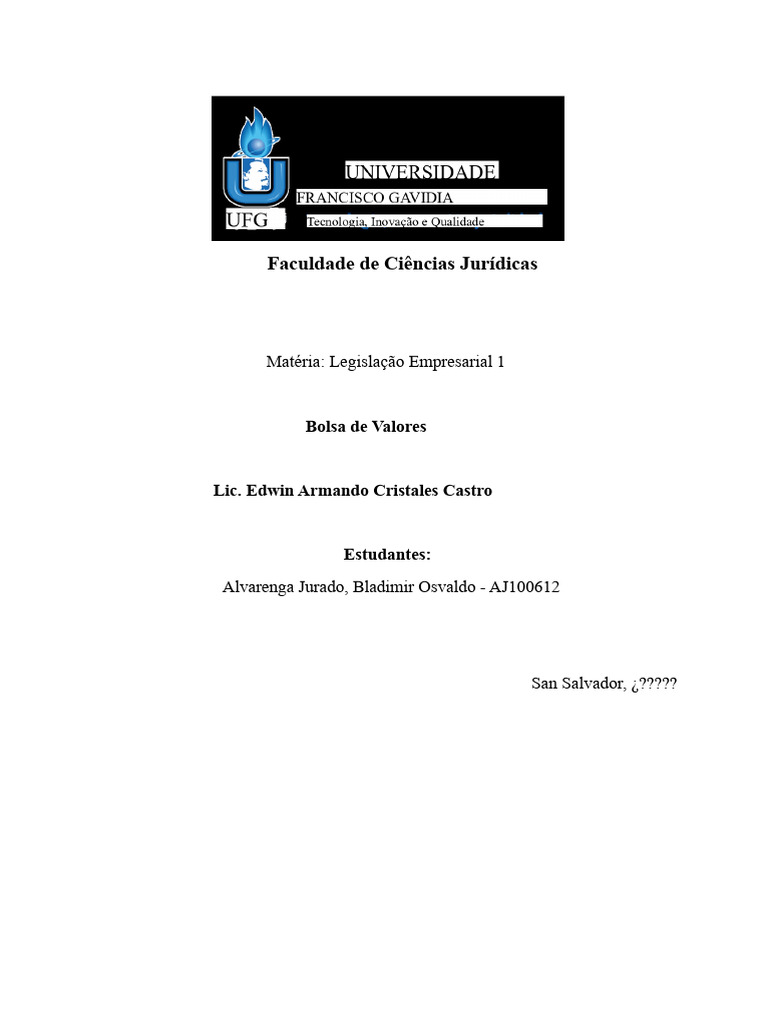 História da Bolsa de Valores em El Salvador | PDF | Mercado de capital ...
