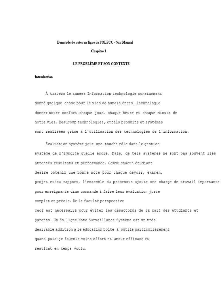 Système de Suivi des Notes en Ligne OLPCC | PDF | Application ...