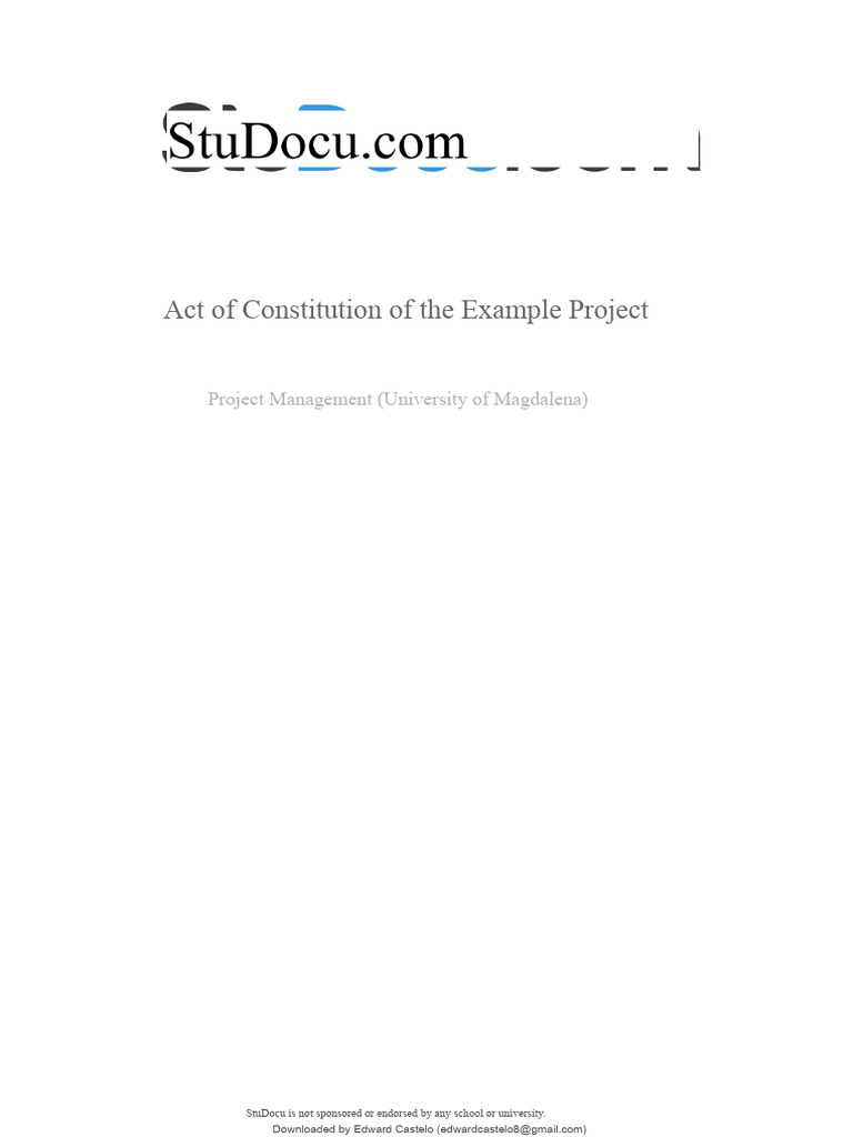 Example Project Constitution Act | PDF | Project Management | Economies