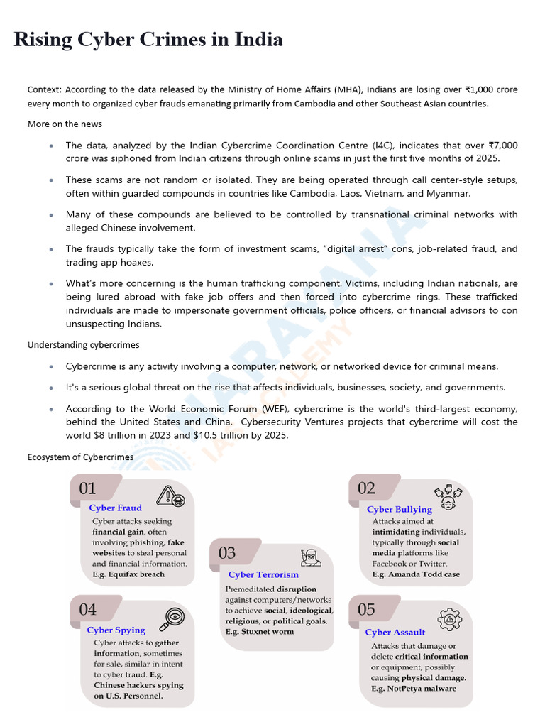 Cyber Crime Surge in India: Key Insights | PDF | Cybercrime | Computer ...