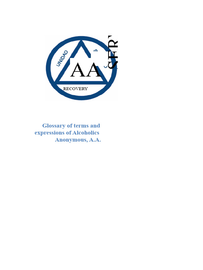 A.A. Terms and Expressions Glossary | PDF | Alcoholics Anonymous | The ...