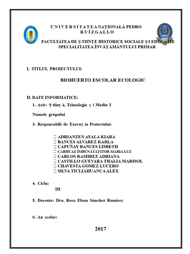Exemplu de Proiect Bio-Grădină | PDF