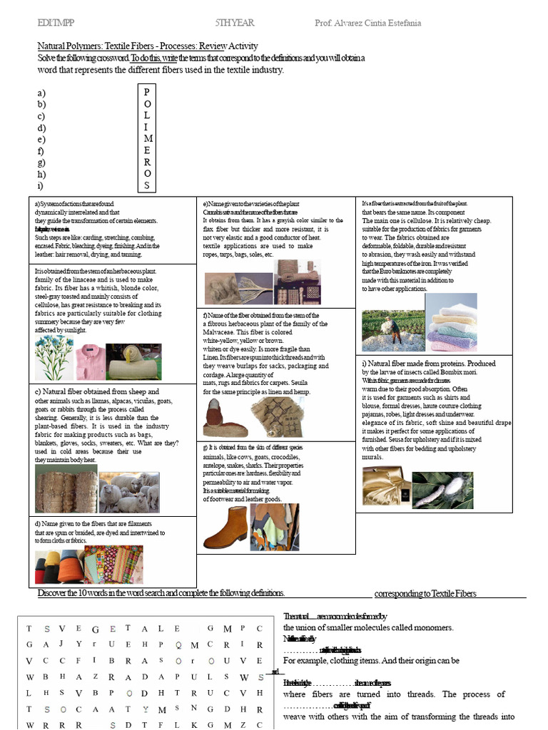 Textile Fibers: Types and Uses Guide | PDF | Textiles | Yarn