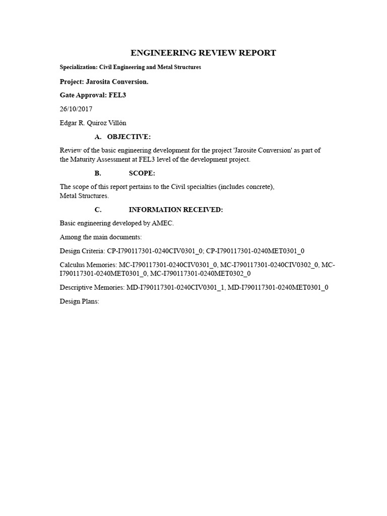 Jarosita Conversion Engineering Review Report | PDF