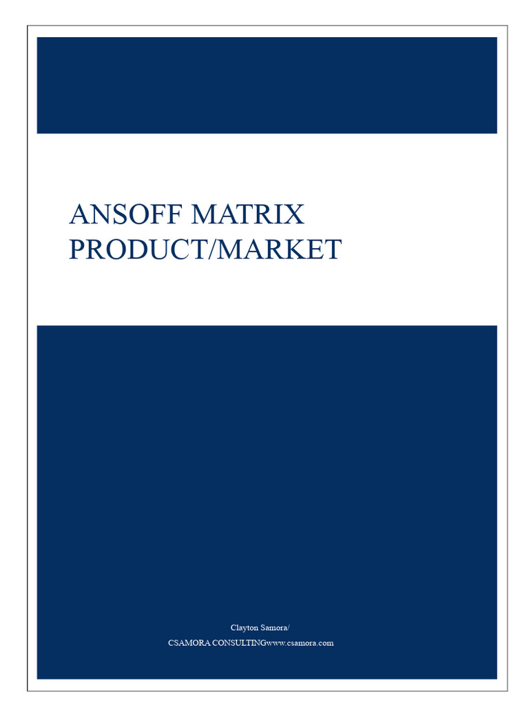 Ansoff Matrix for Business Growth Strategies | PDF | Strategic ...