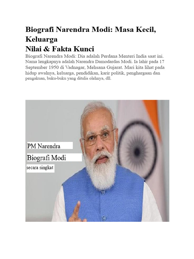 Biografi Narendra Modi | PDF