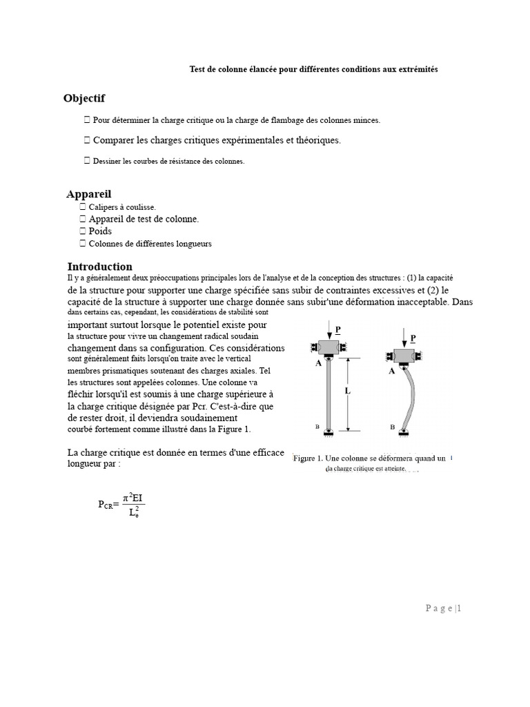 Test de flambage des colonnes minces | PDF | Flambage | Sciences physiques