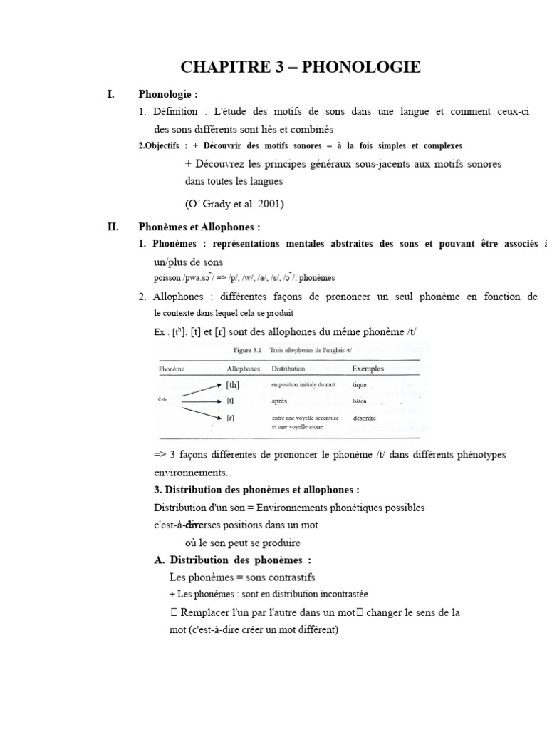 Introduction à la phonologie et aux phonèmes | PDF | Phonologie ...