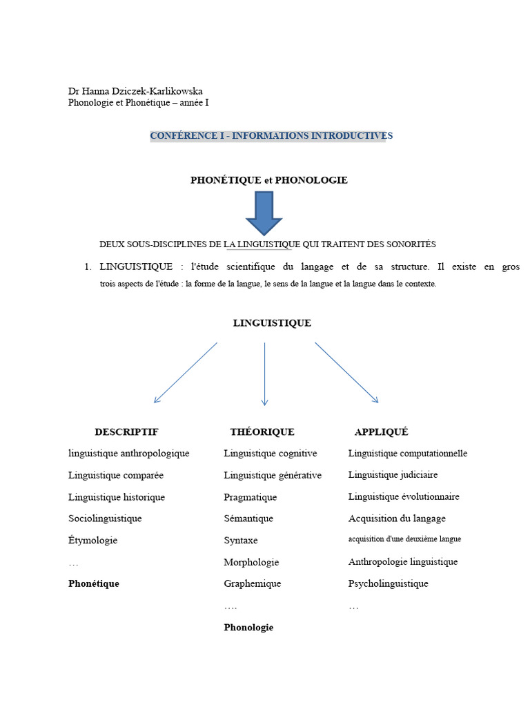 Introduction à la phonétique et phonologie | PDF | Linguistique ...