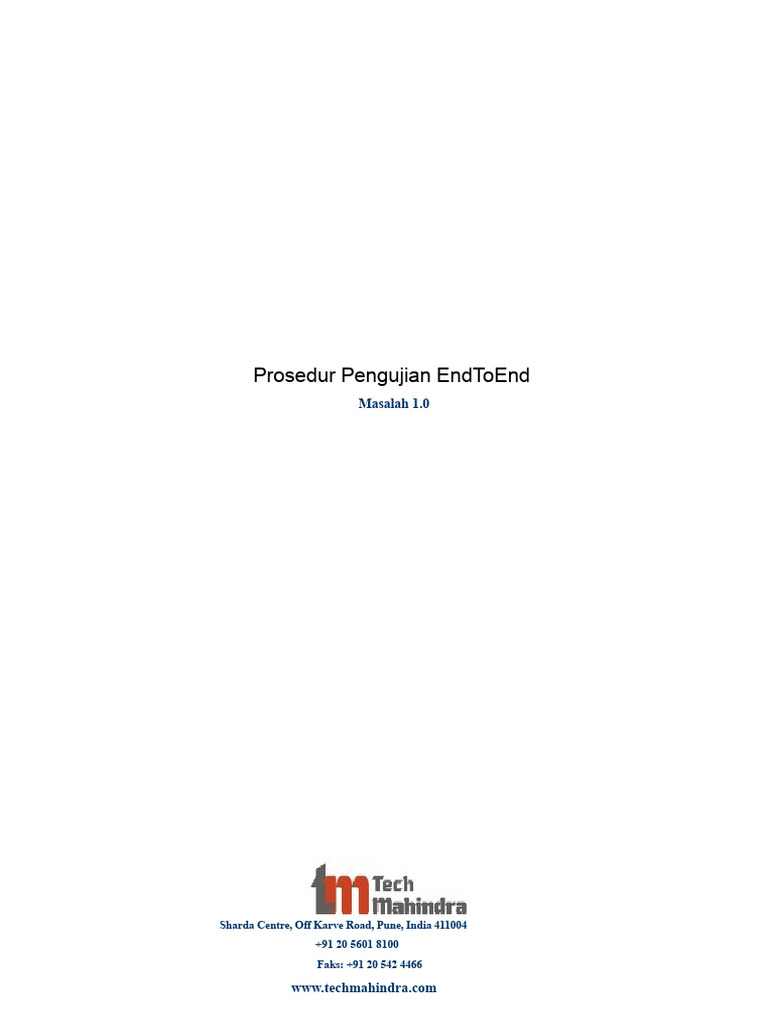 Prosedur Pengujian End-to-End E2E | PDF