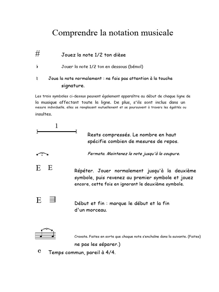 Guide complet sur la notation musicale | PDF | Clef (musique) | Notation