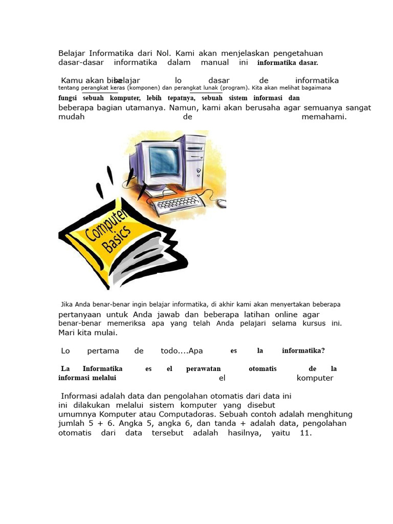 Belajar Informatika Dari Nol | PDF