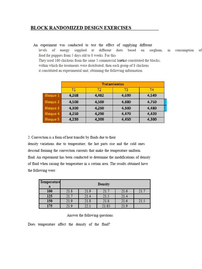 Block Randomized Design Experiments | PDF | Experiment | Density