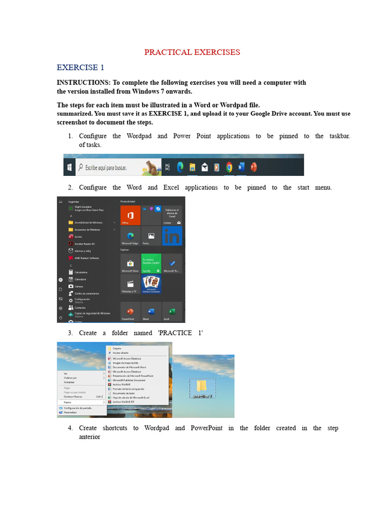 Practical Exercises Windows | PDF | Icon (Computing) | Computer File