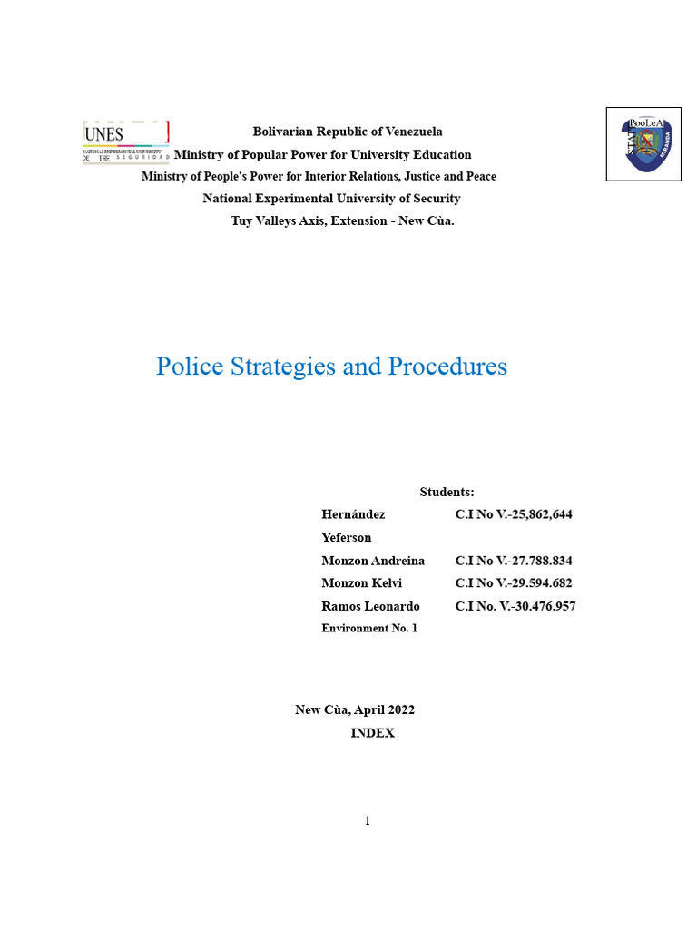 Police Strategies in Venezuela's Security | PDF | Police | Road