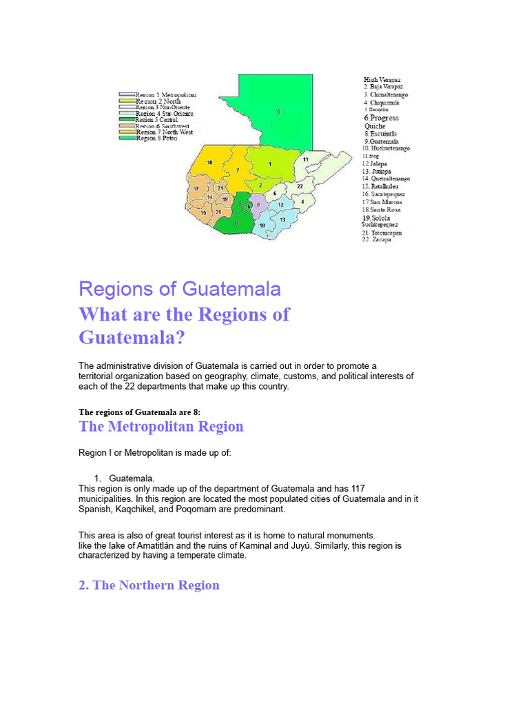 Regions of Guatemala | PDF | Guatemala | Maya Peoples