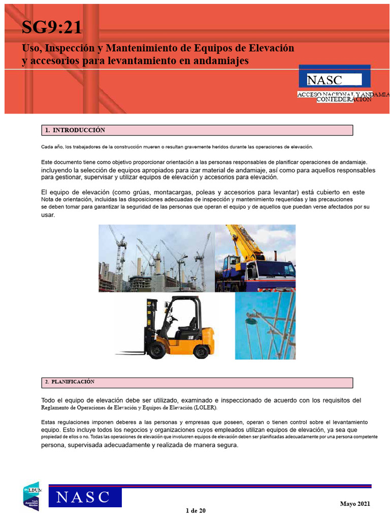 Seguridad en Equipos de Elevación | PDF | Máquina elevadora | Grúa ...